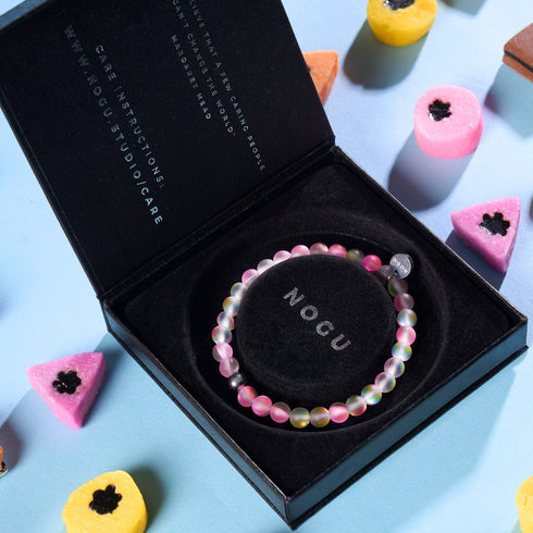 Licorne Rose | Argent | Bracelet de perles de verre sirène